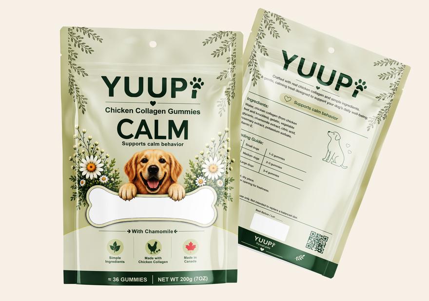 Bolsa de Yuupi CALM, gomitas de colágeno de pollo con manzanilla