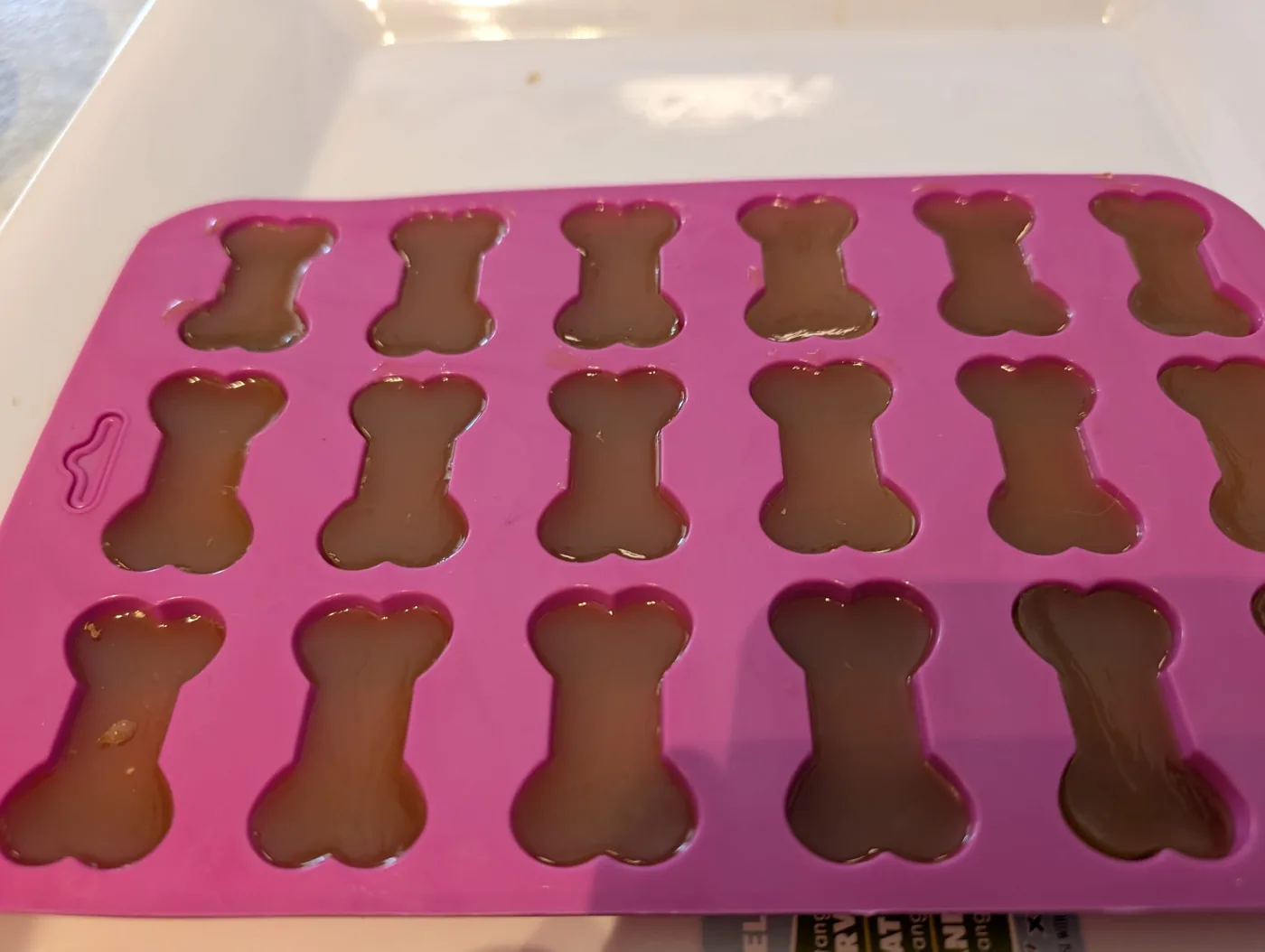 Broth set in a silicone bone mould